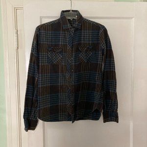 BDG Black and Navy Plaid Button Down Shirt